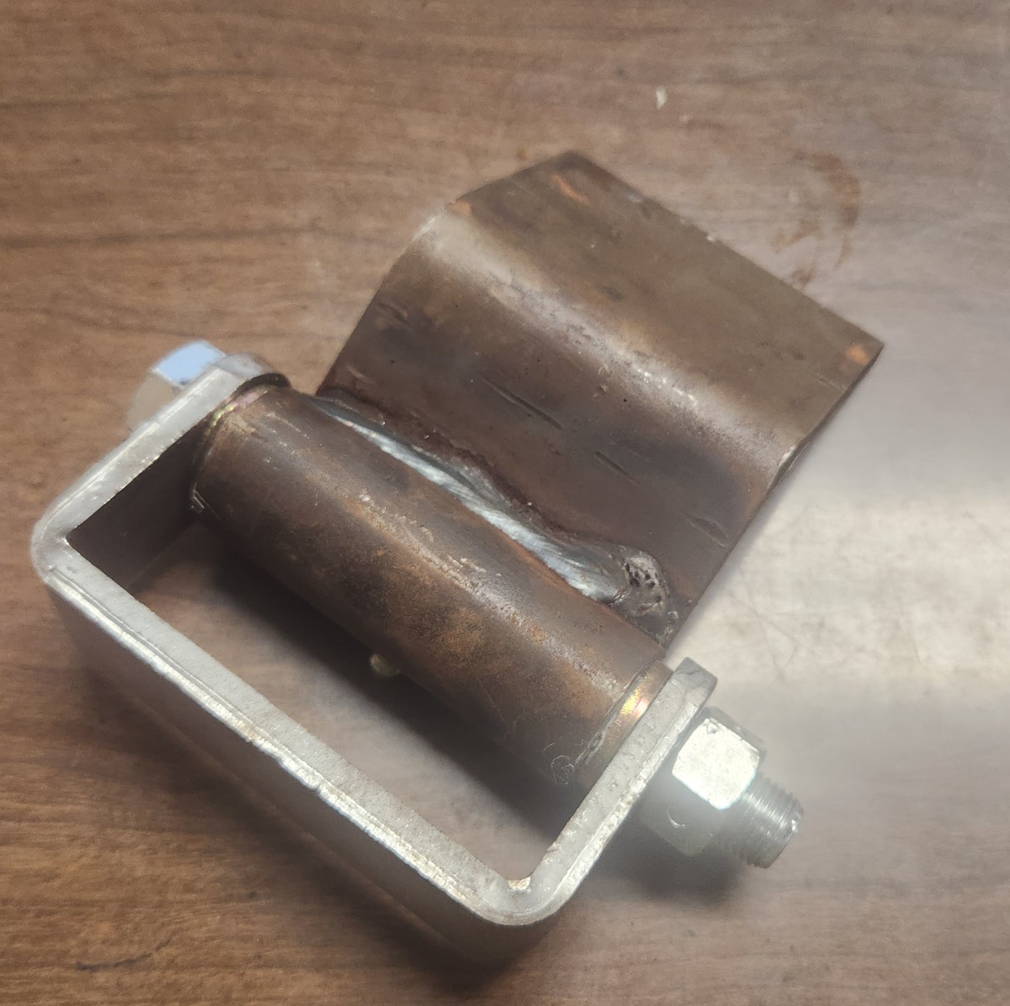 Dump Door Hinge, Weld-On, 1/4 Steel, Offset W/Grease Fitting