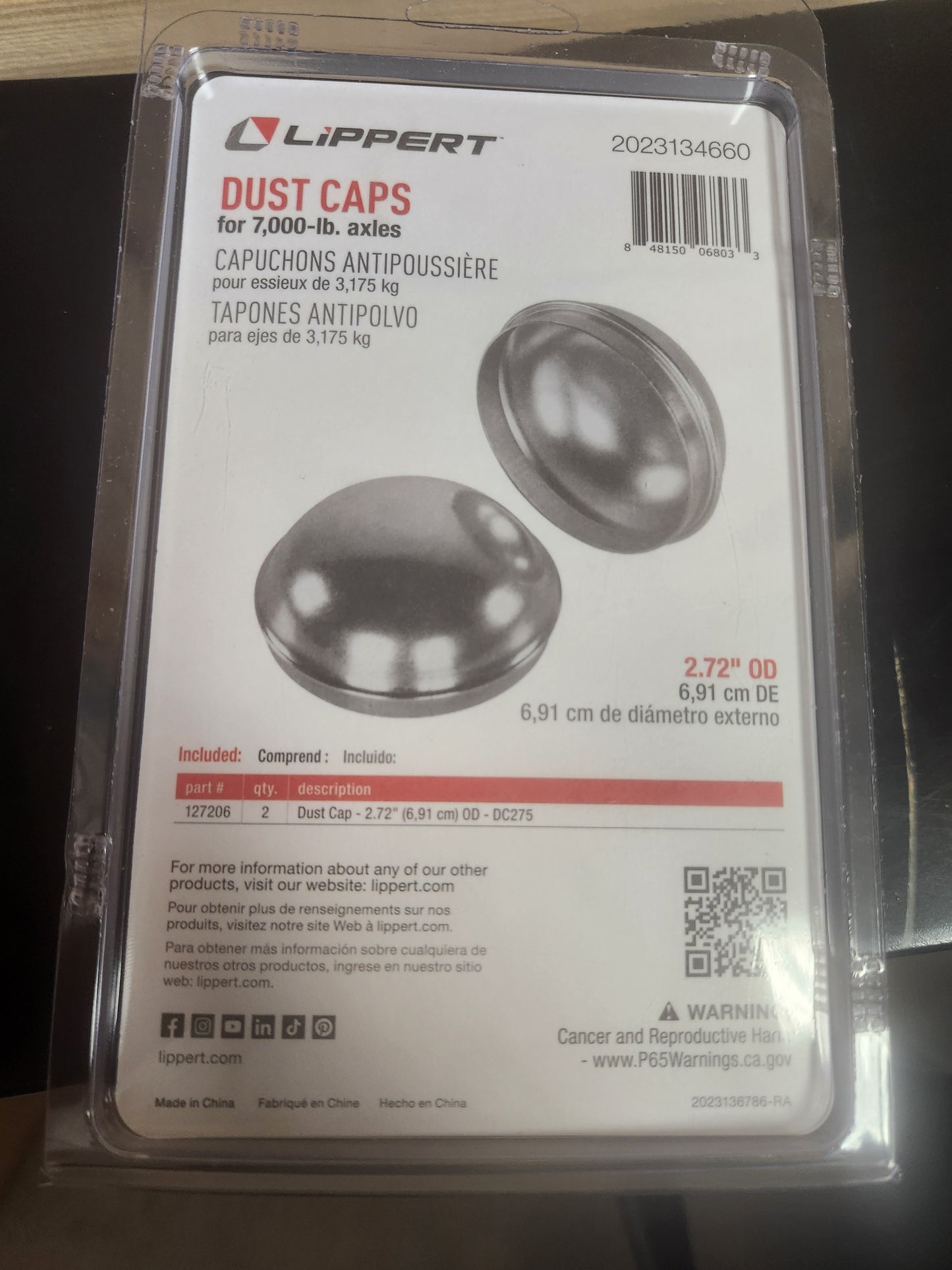 Lippert Dust Cap Kit For 7,000# axels Part #2023134660
