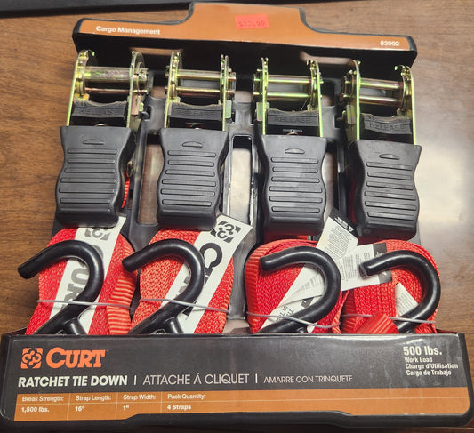 Curt Ratchet Tie Down Set (4 included)