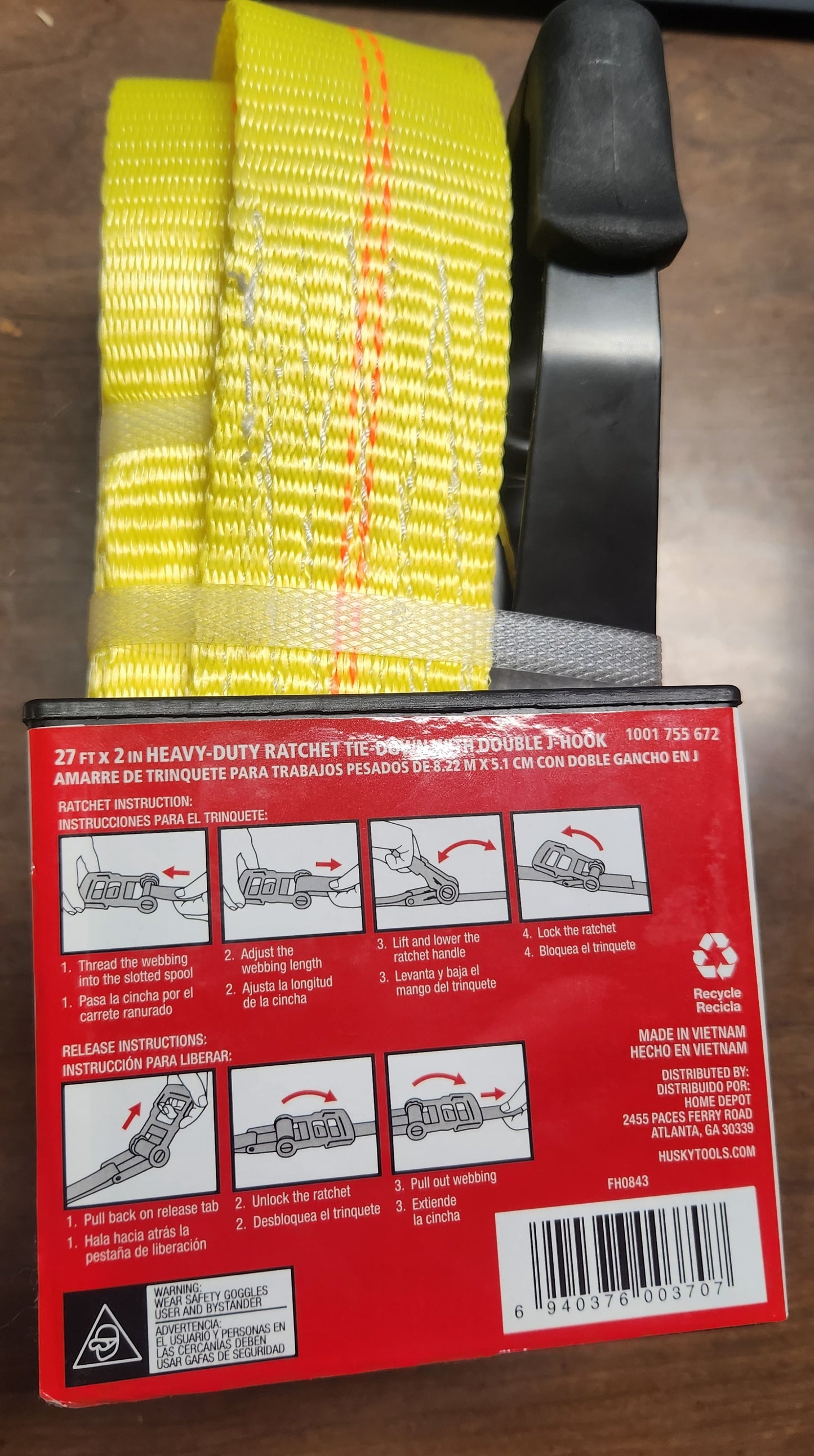 Huskey 27'x2" Heavy-Duty Ratchet Tie-Down