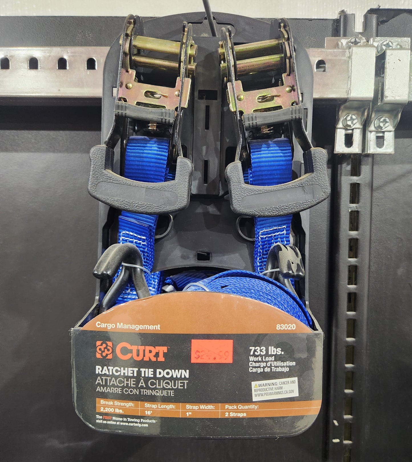 Curt Ratchet Tie Down Set (2 included)