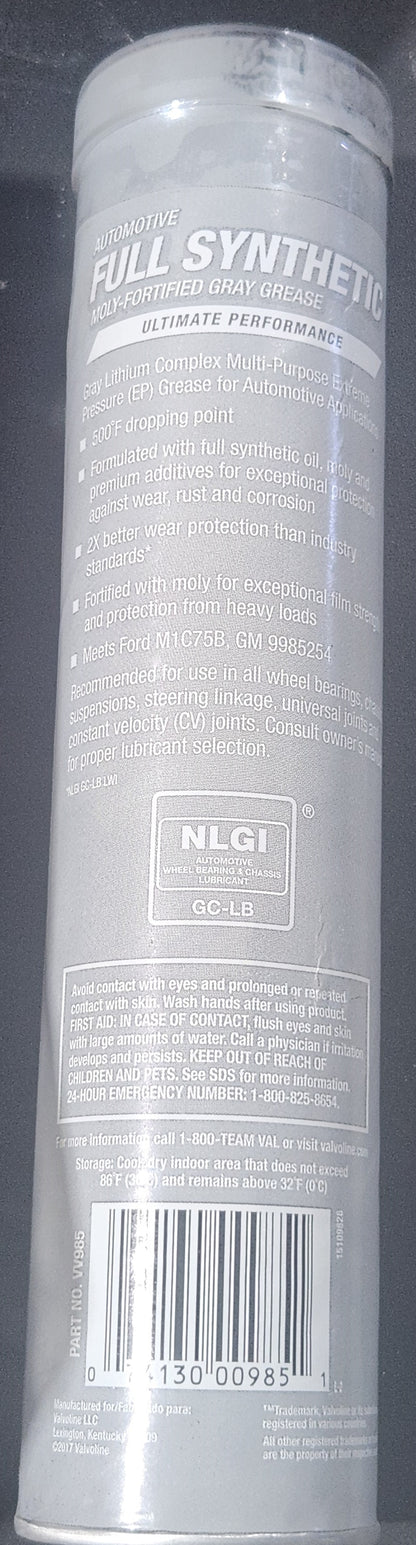 Valvoline Automotive Full Synthetic Molly-Fortified Grey Grease
