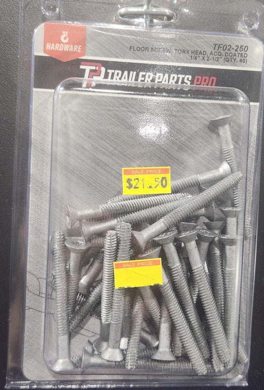 Floor Screw Torx Head, ACQ, Coated, 1/4"x 2-1/2" (QTY.40)