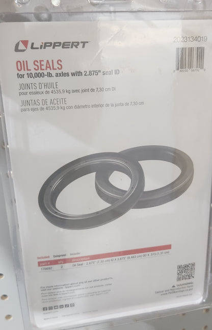 Lippert Oil Seals for 10,000# axels with 2.875" seal ID