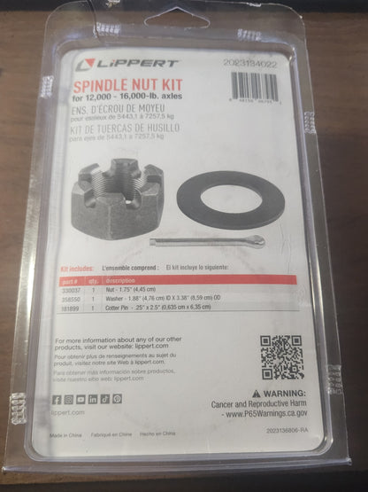 Lippert Spindle Nut Kit for 12,000#- 16,000# axles