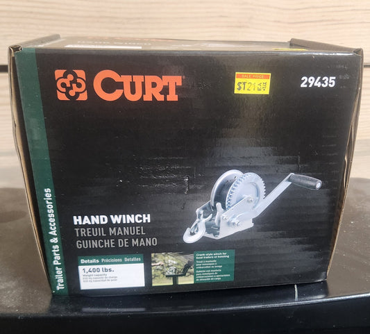 CURT 29435 1400-lb. Hand Crank Winch with 20' Strap