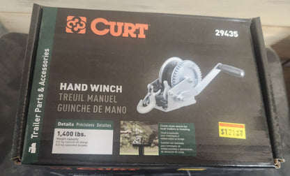 CURT 29435 1400-lb. Hand Crank Winch with 20' Strap