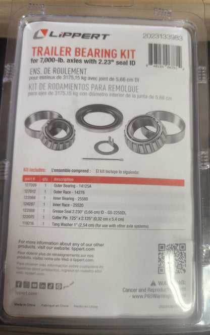 Lipper Bearing Kit Fits-7k Axels Part# 2023133983