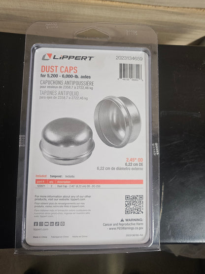 Lippert Dust Cap Kit without Rubber Plug For 5,200# - 6,000# axels Part # 2023134659