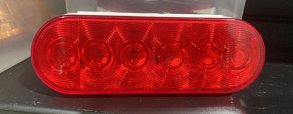 6" oval Red S/T/T LED Light -6- Diodes
